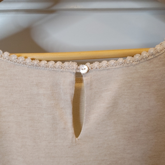 ANTHROPOLOGIE LILI'S CLOSET LACE OVERLAY DRESS, BEIGE/BROWN M - Picture 10 of 12